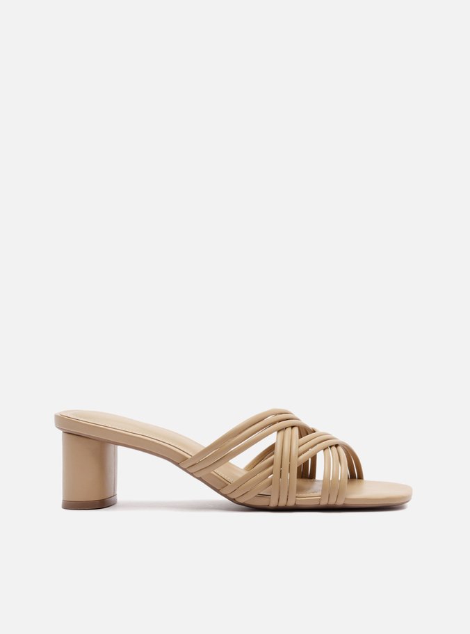 Sandália Nude Salto Bloco