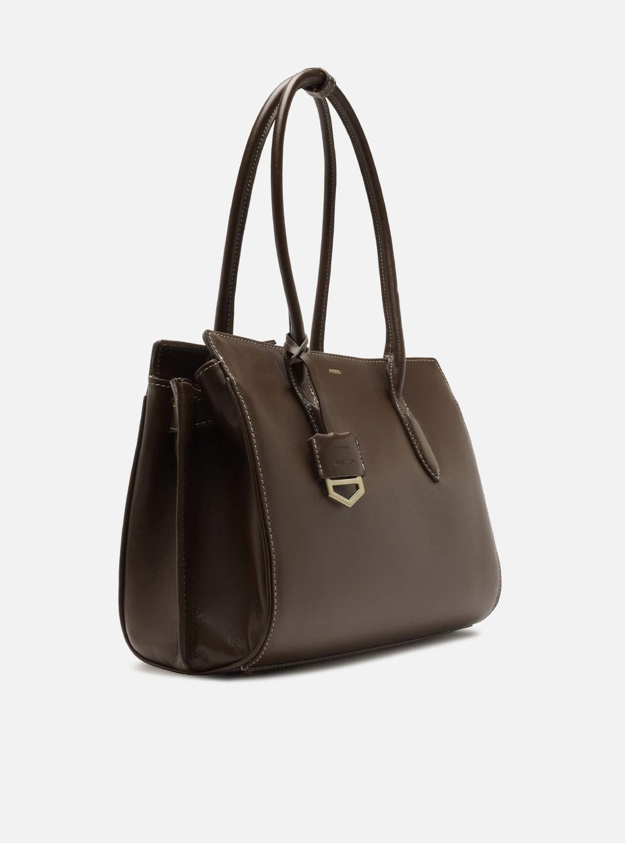 Bolsa Tote Marrom Couro Media — foto 5