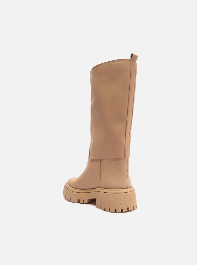 Bota Bege Couro Tratorada Catarina