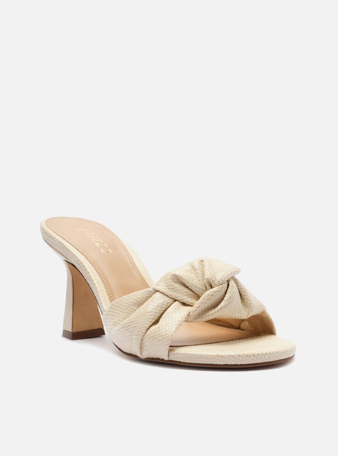 Mule Off-White Salto Médio Bloco Aurora
