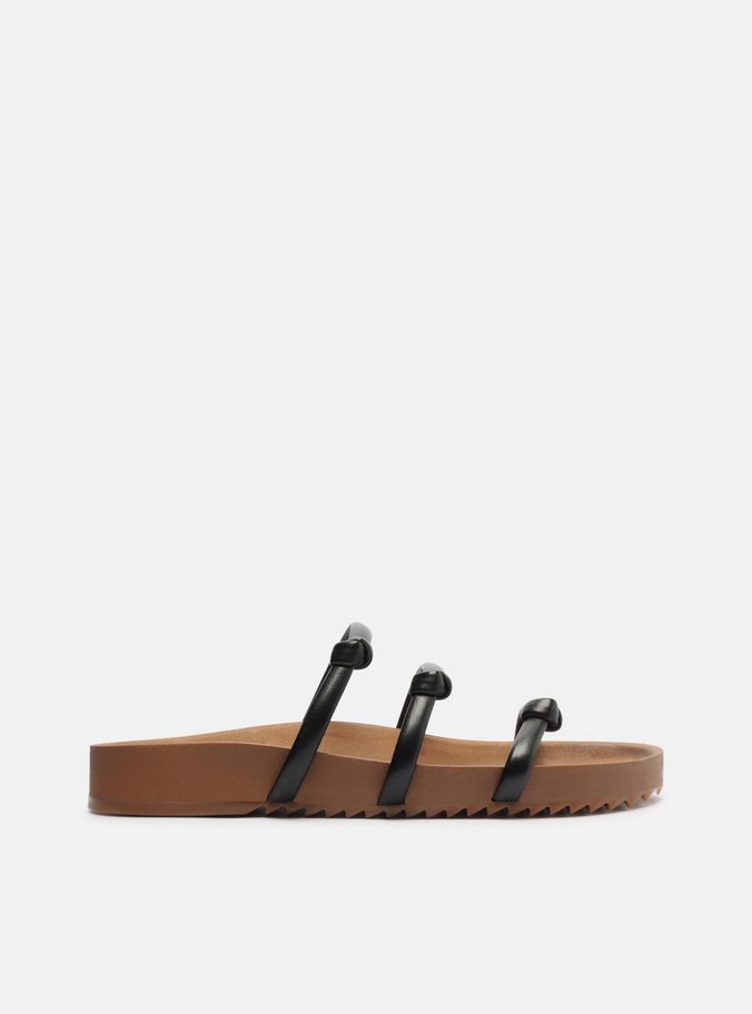 Papete Preta Flatform Tiras Nó