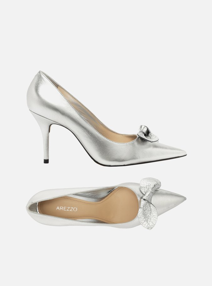Scarpin Prata Salto Fino