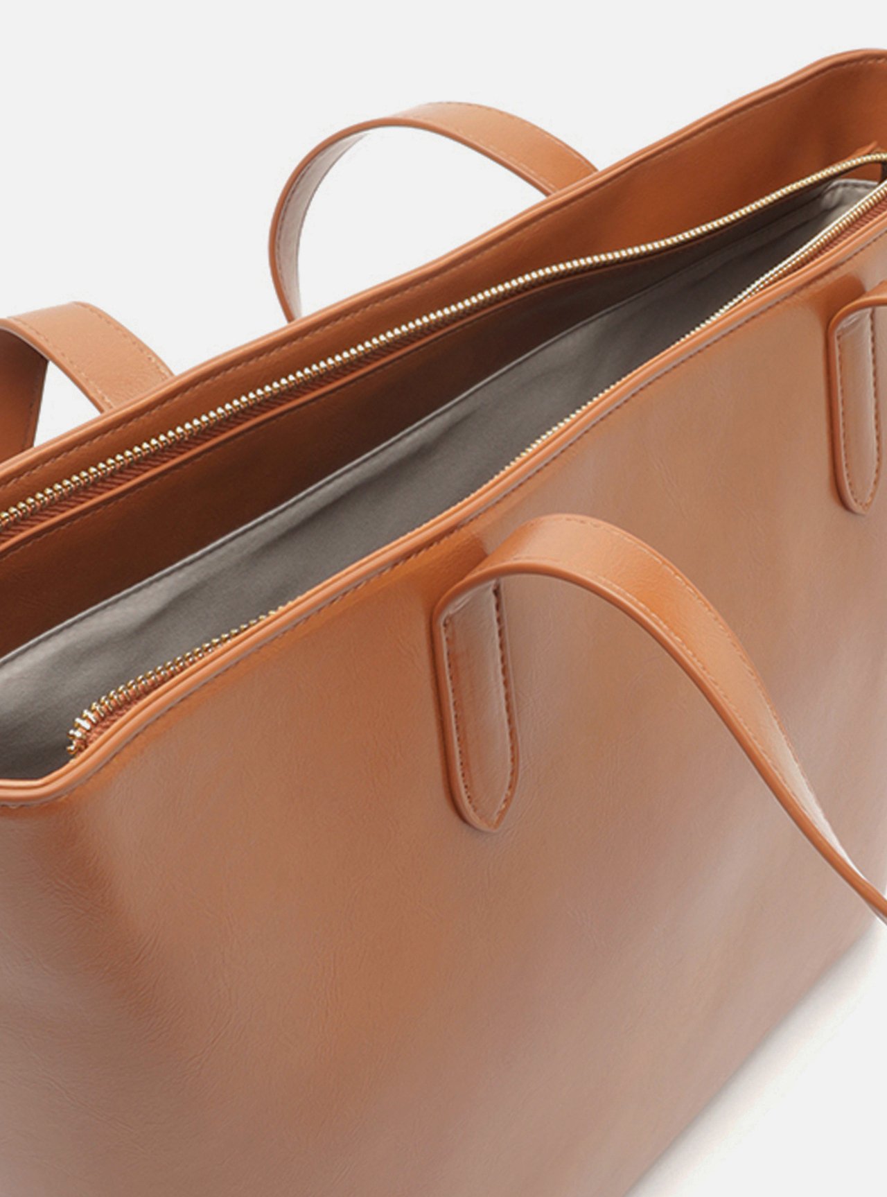 Bolsa Tote Marrom Grande Metais — foto 4