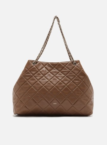 Bolsa Tote Marrom Couro Matelassê Gab Grande