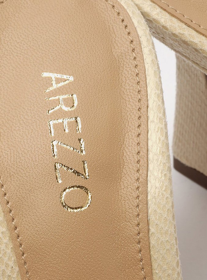 Mule Off-White Salto Médio Bloco Aurora