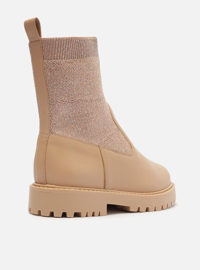 Bota Infantil Nude Cano Médio Knit