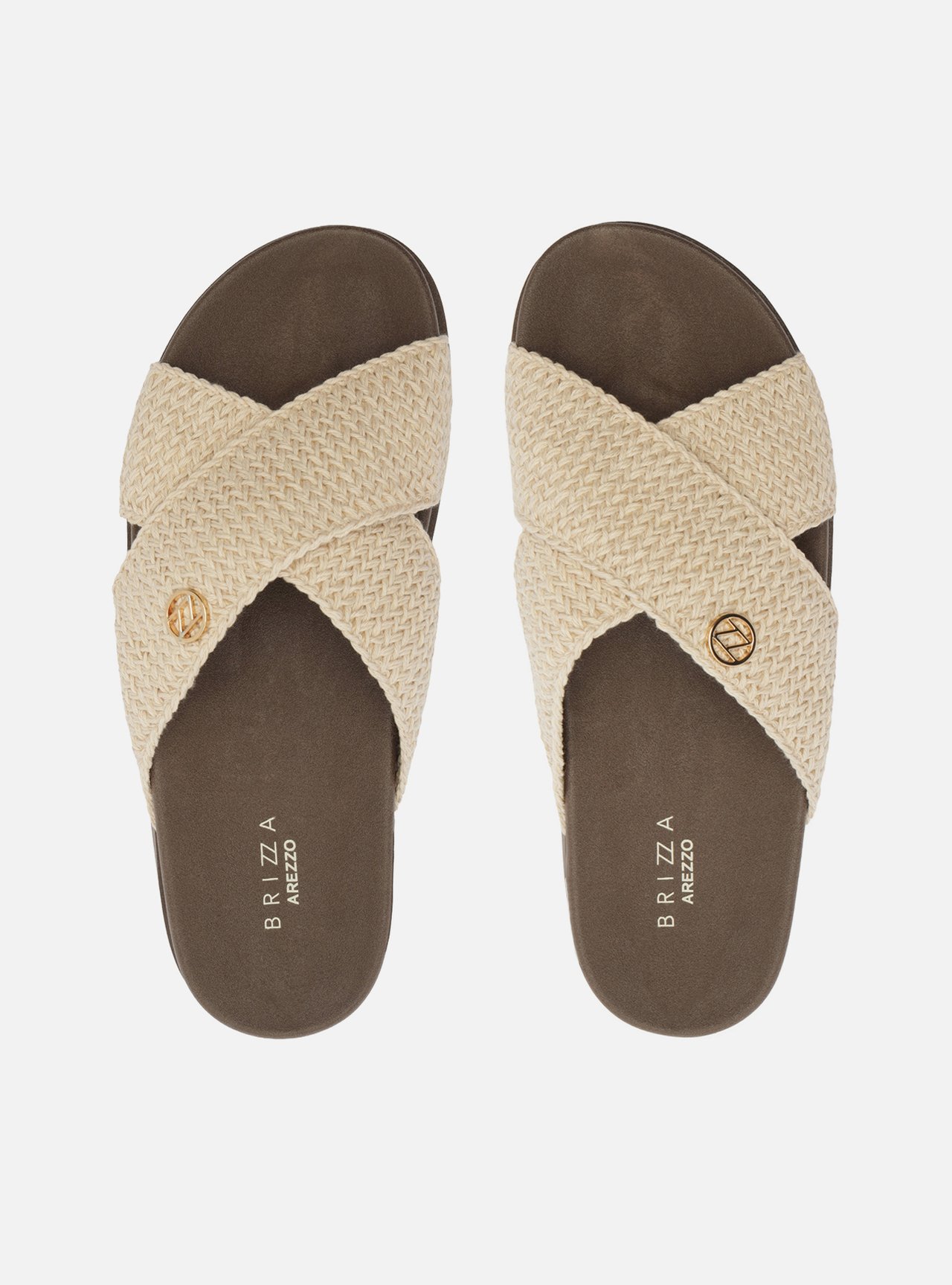 Sandália Slide Off White Tiras Crochê Brizza — foto 3
