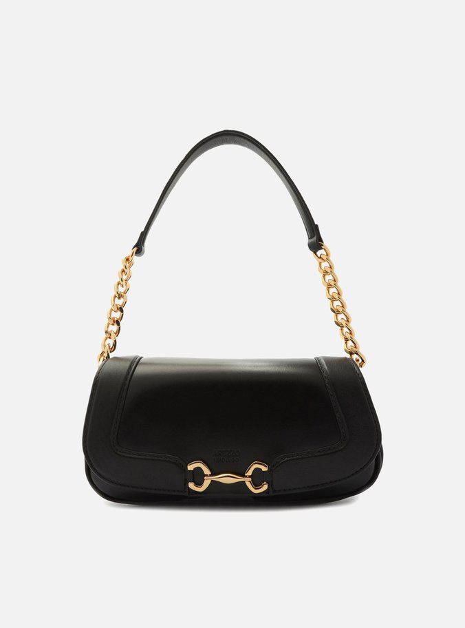 Bolsa Tiracolo Preta Couro Bridão