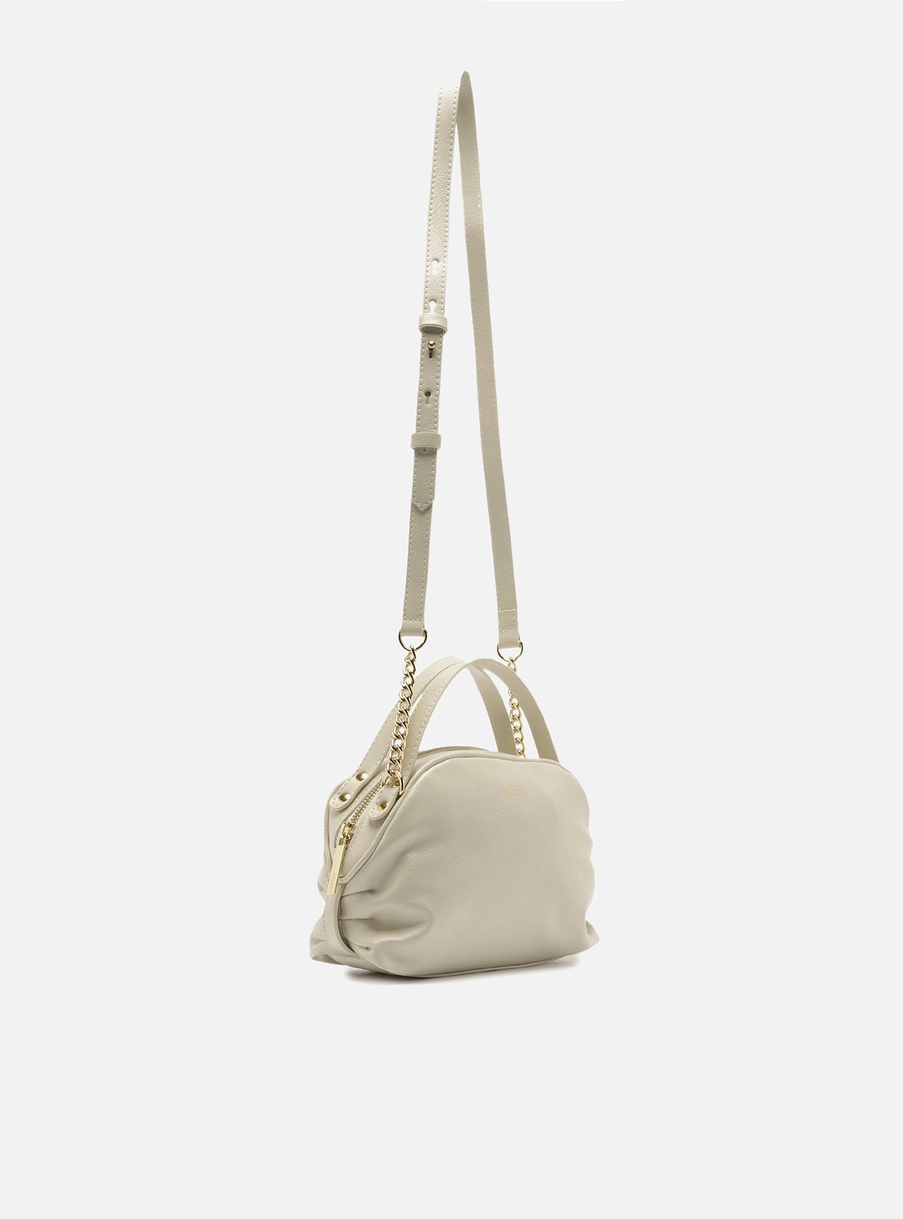 Bolsa Tiracolo Off White Pequena Corrente Dourada — foto 5