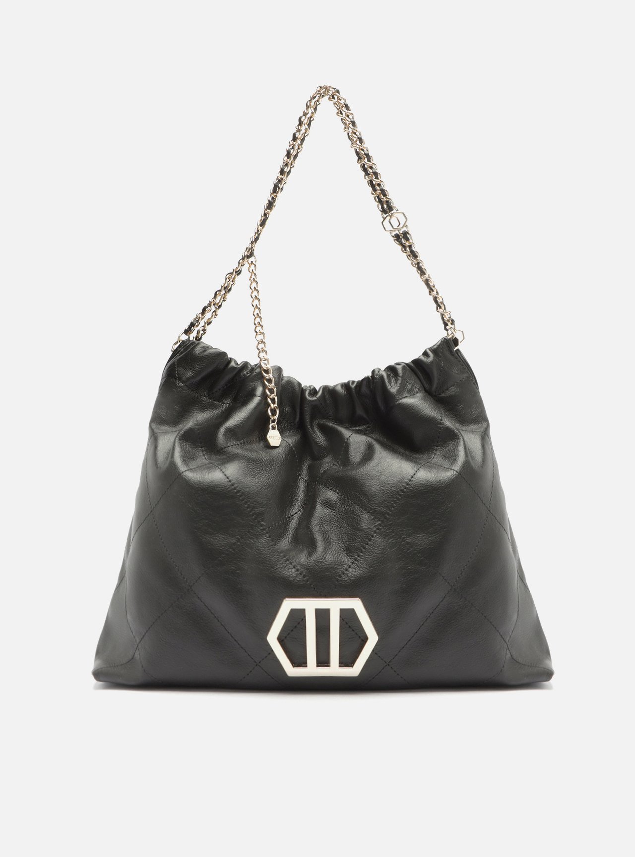 Bolsa Hobo Preta Couro Esther Grande — foto 1