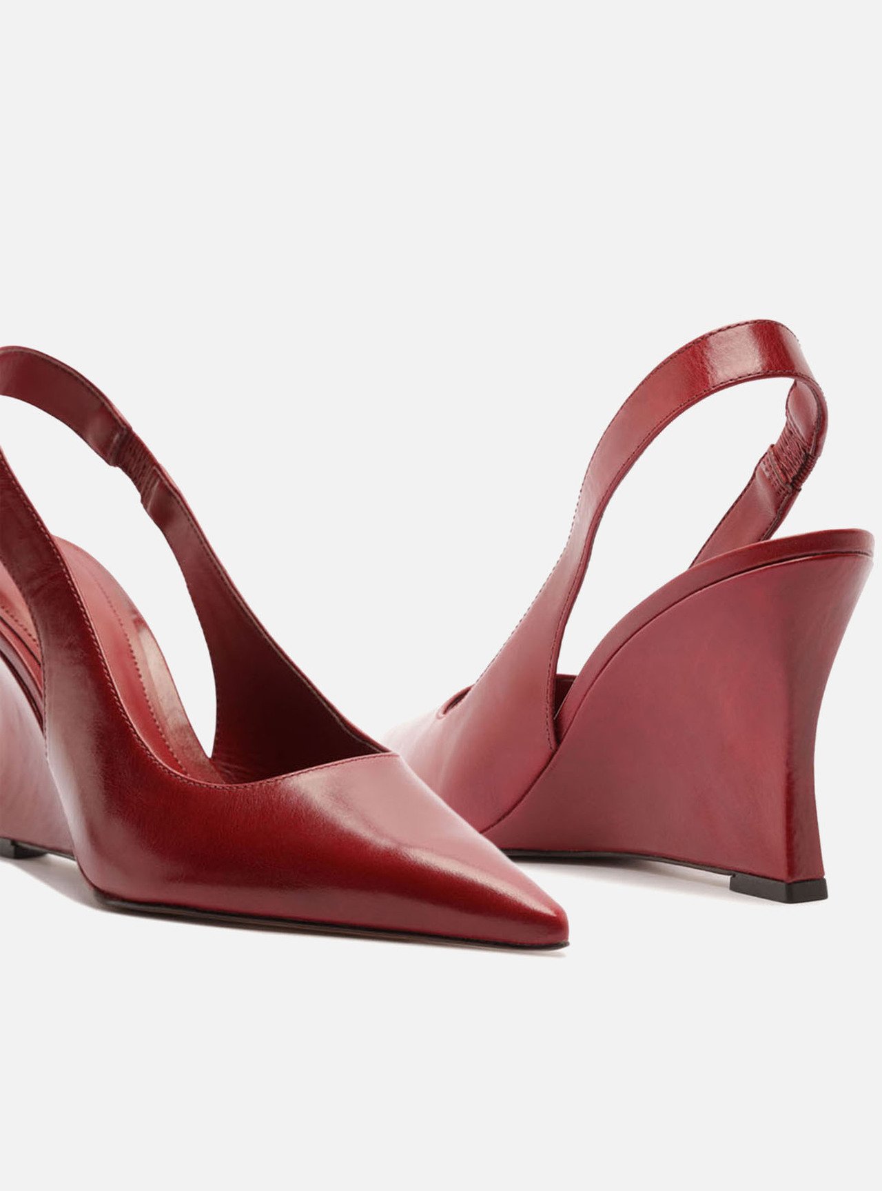 Scarpin Vermelho Couro Anabela Slingback — foto 4
