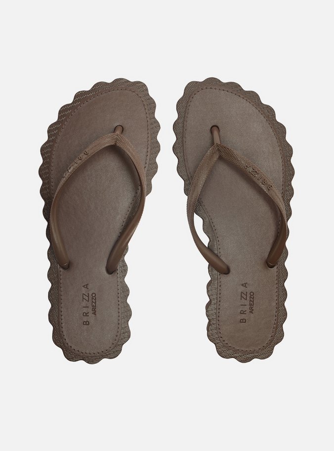 Chinelo de Dedo Marrom Flatform Tiras Brizza