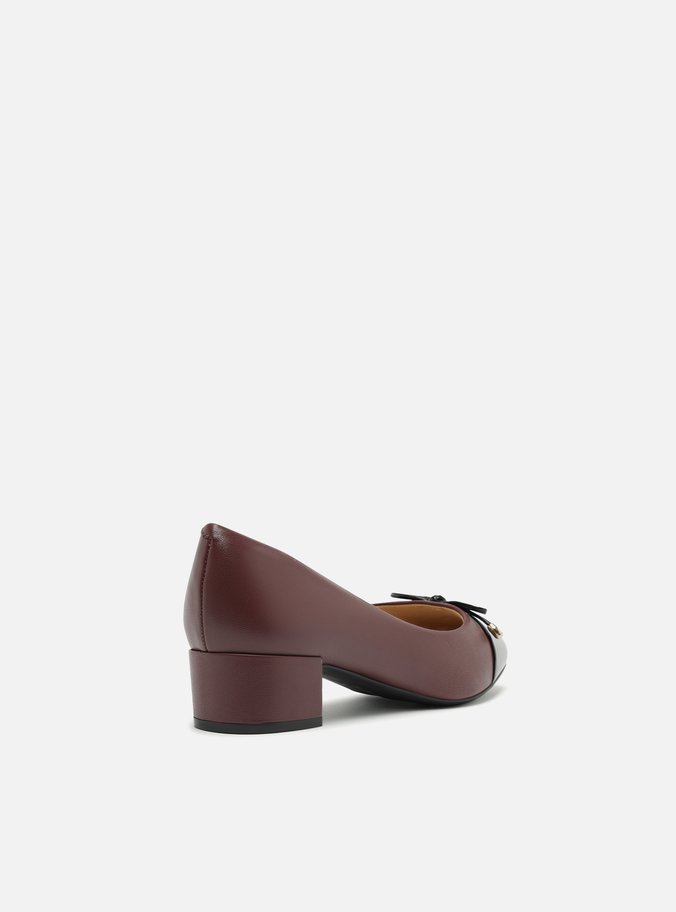 Scarpin Multineutro Couro Salto Baixo Laço Soft