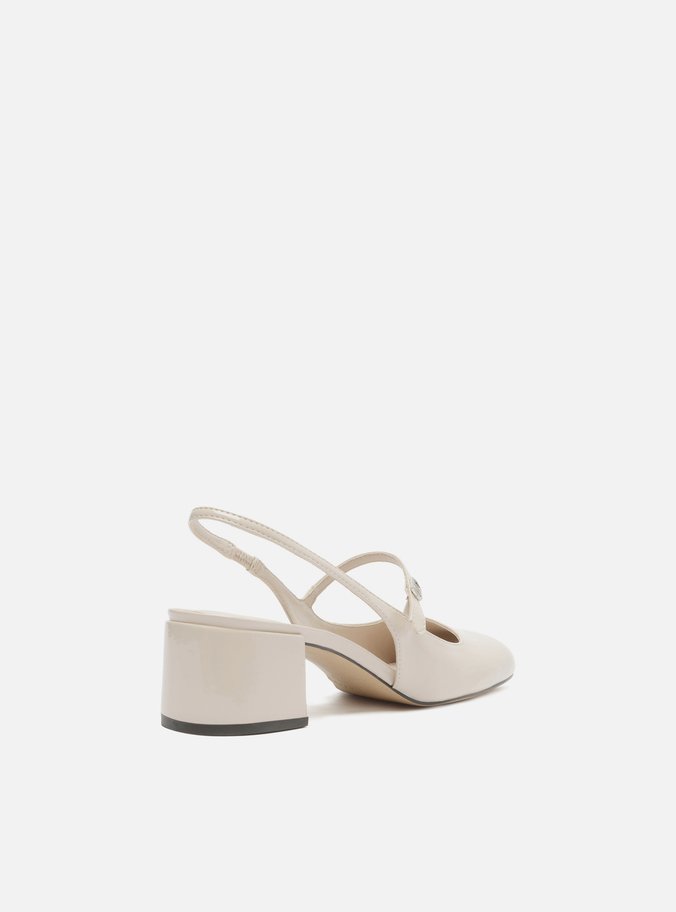 Sapato Boneca Branco Verniz Slingback