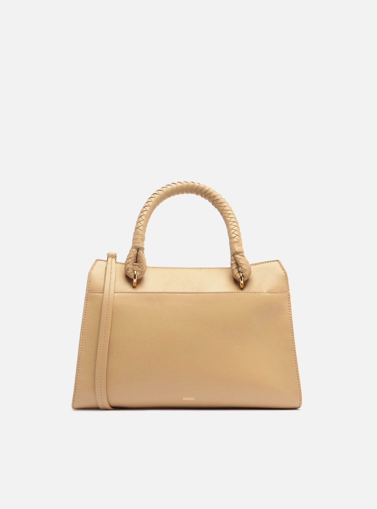 Bolsa Tote Nude Couro Média — foto 3