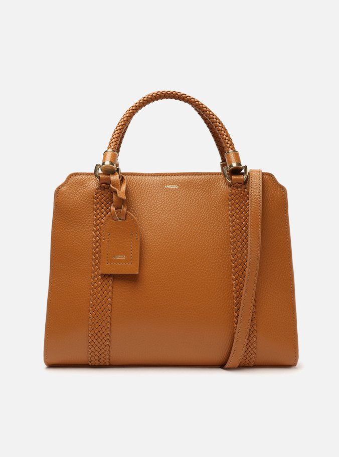 Bolsa Tote Marrom Couro Piazza Grande Alças