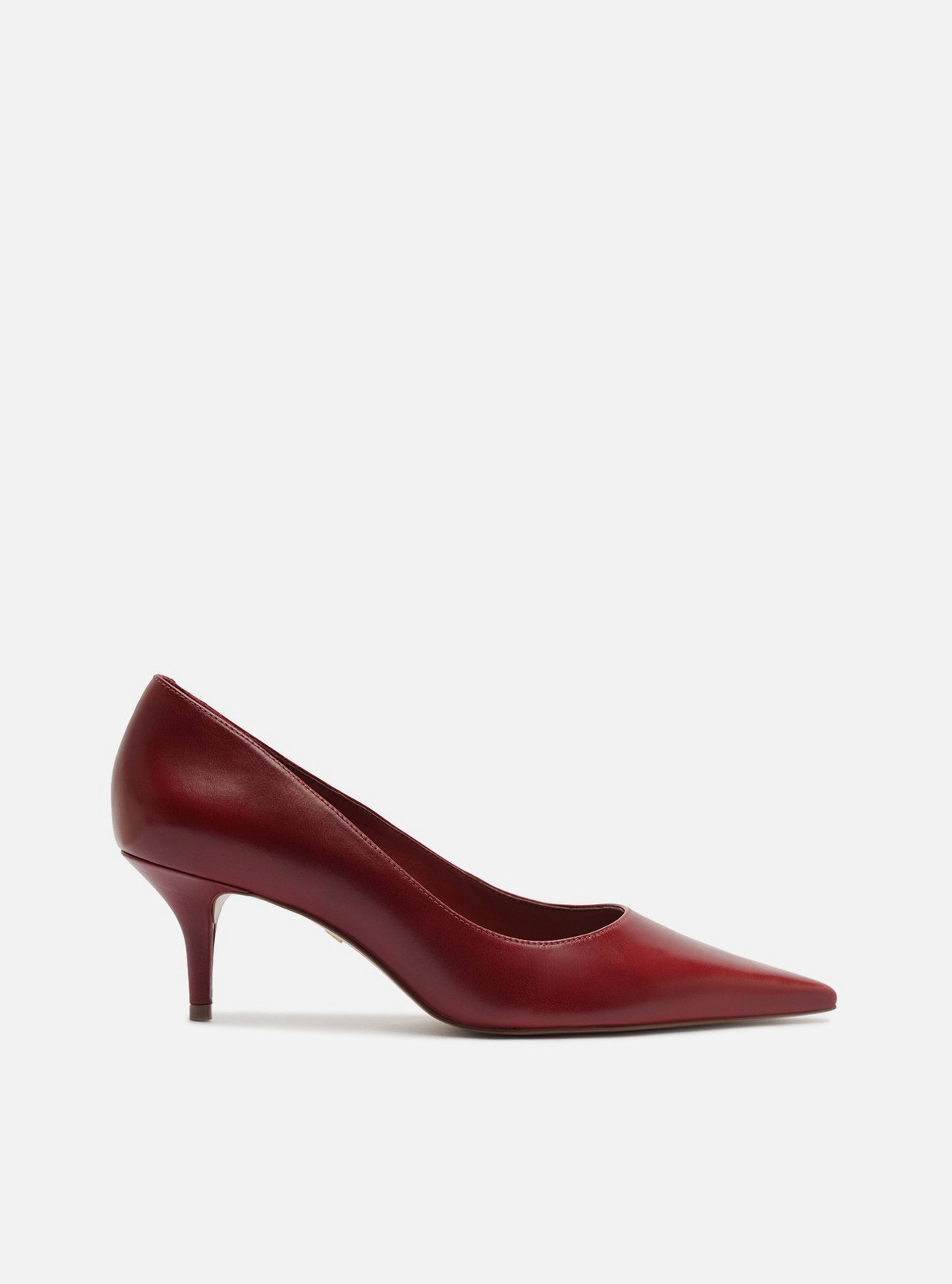 Scarpin Vermelho Couro Salto Fino — foto 1