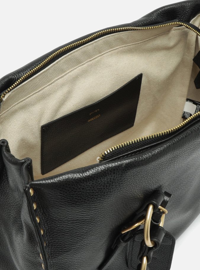 Bolsa Shopping Preta Couro Cora Grande