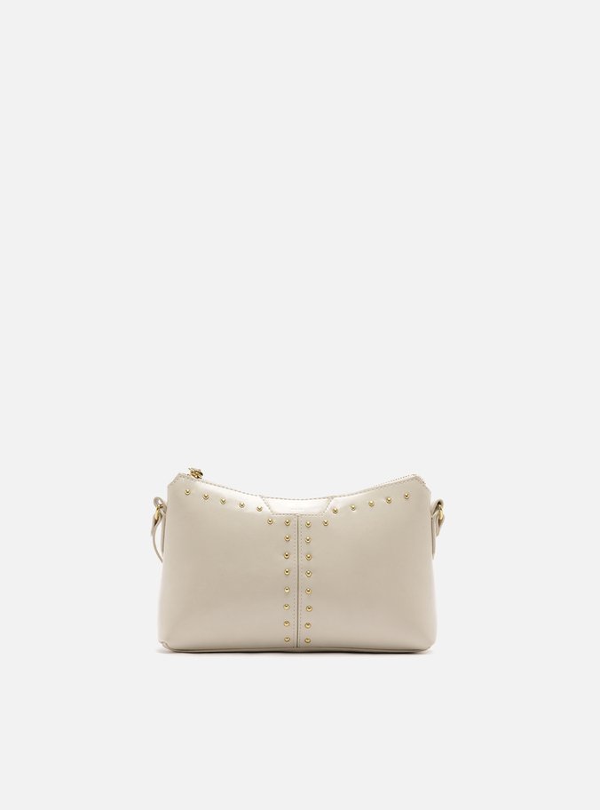 Bolsa Tiracolo Off White Verniz Pequena Rebites