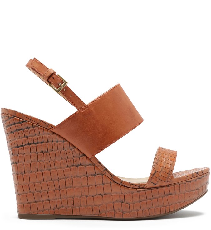 Sandália Plataforma Salto Croco Wood Argila Real