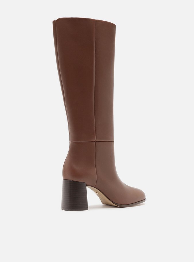 Bota Marrom Couro Cano Longo Montaria
