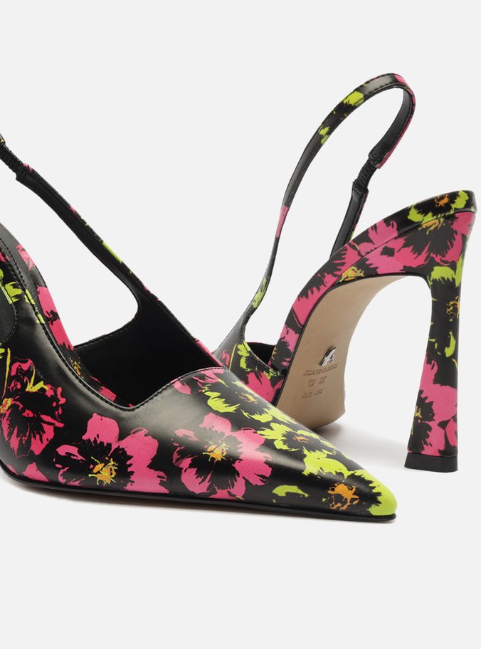 Scarpin Color Estampa Bico Fino Slingback Kaia