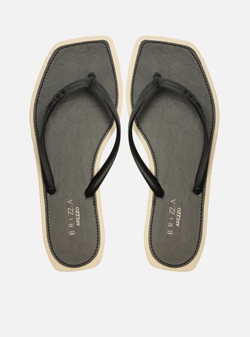 Chinelo de Dedo Preto Square Bicolor Brizza