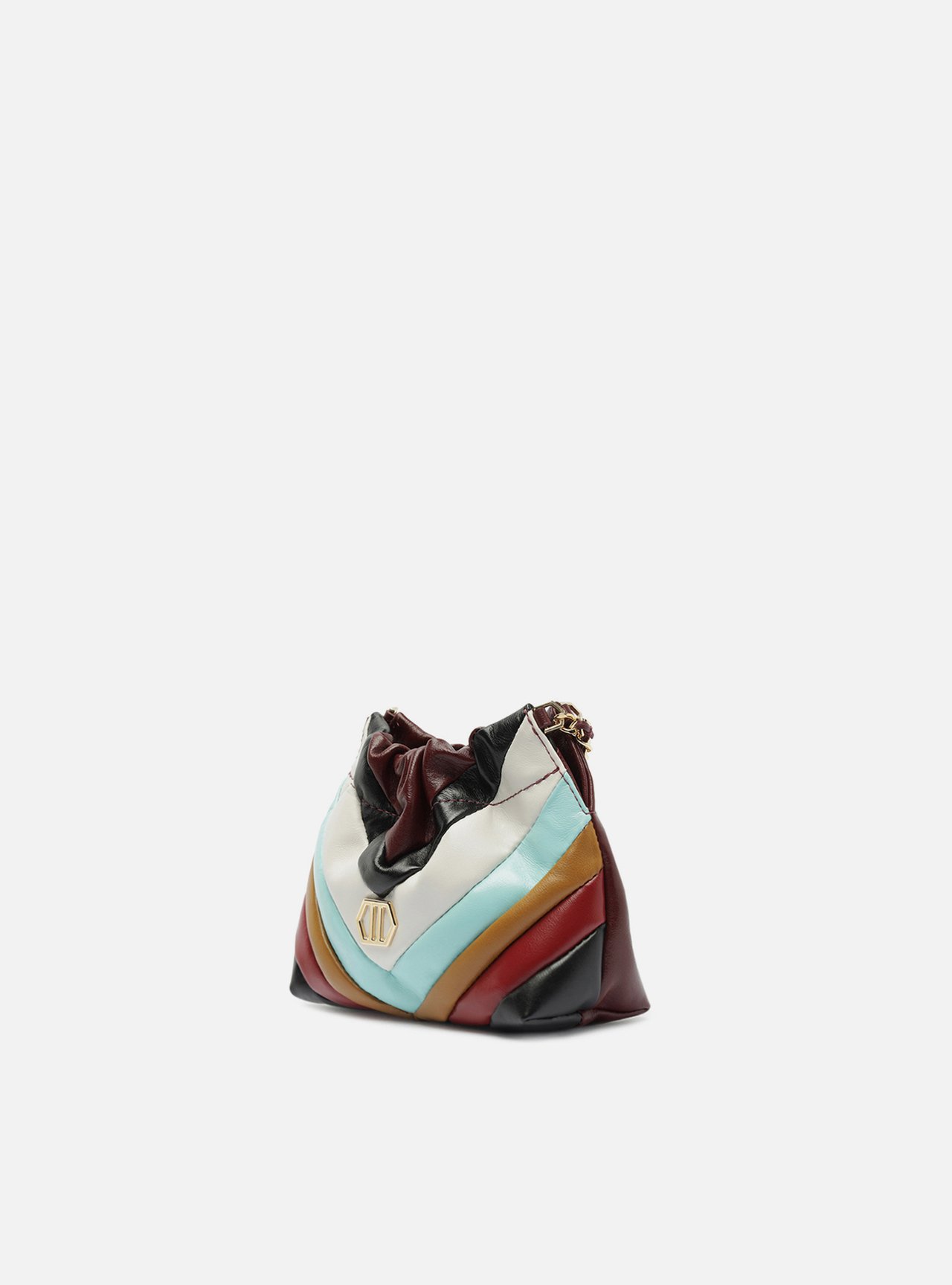 Bolsa Tiracolo Couro Multicolorida Pequena — foto 2
