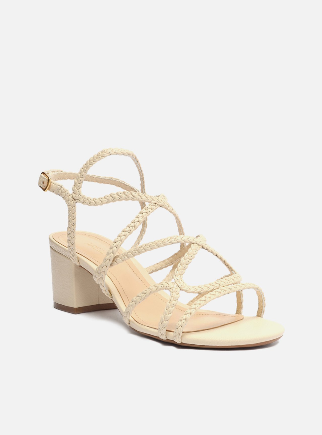 Sandália Off-White Salto Bloco Multi Tiras Trançada — foto 2