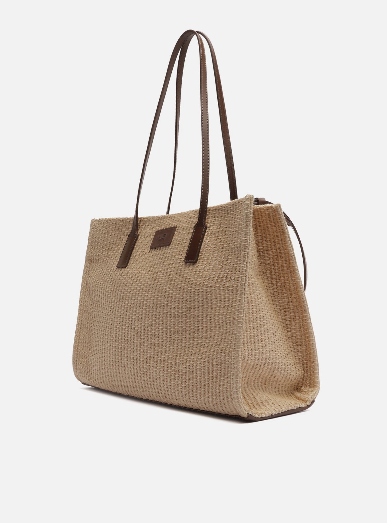 Bolsa Tote Marrom Palha Sicília Grande Brizza — foto 2