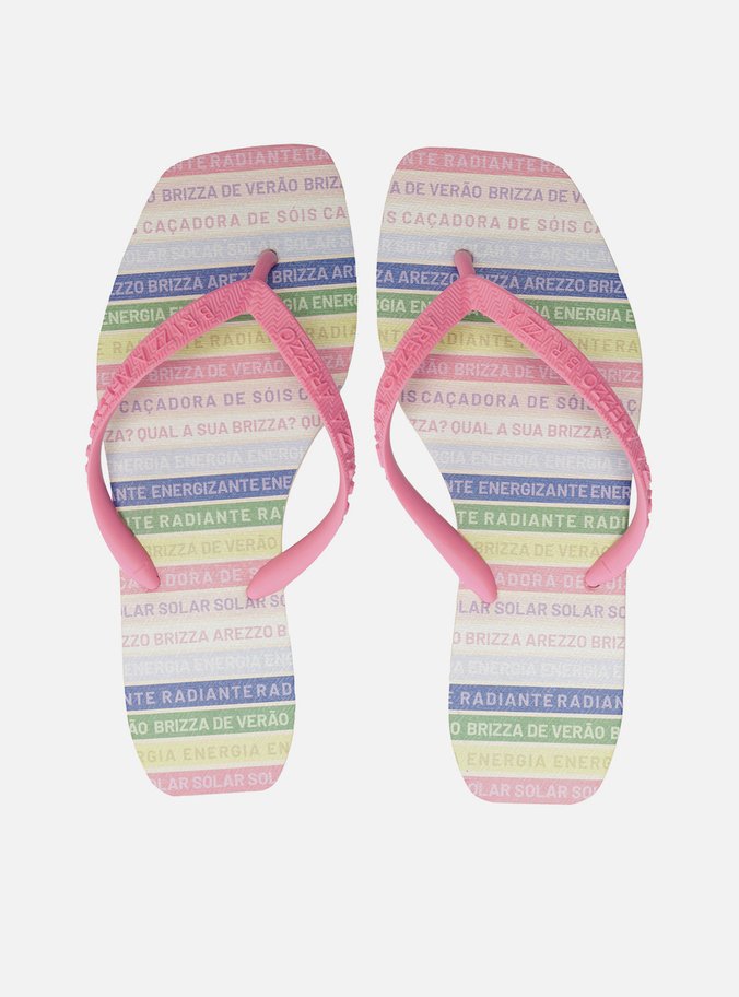 Chinelo de Dedo Rosa Square Fitinhas Color