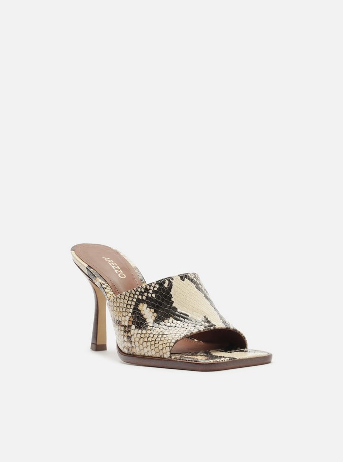 Mule Animal Print Bico Quadrado Tira Única