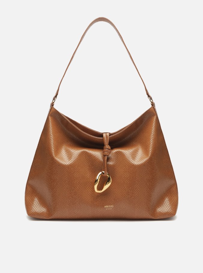 Bolsa Tiracolo Envernizada Marrom Grande