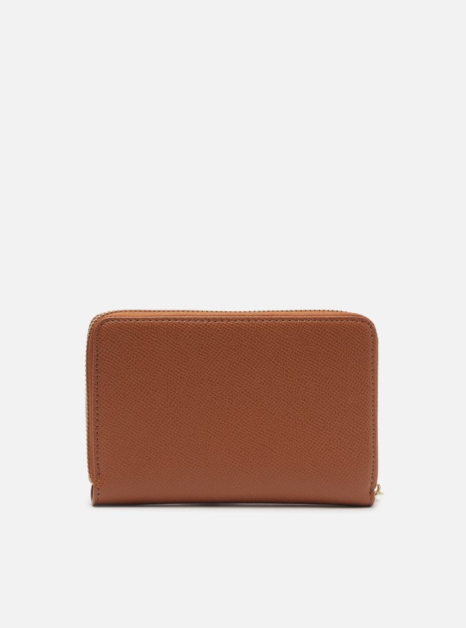 Carteira Marrom Média Bolso Zíper