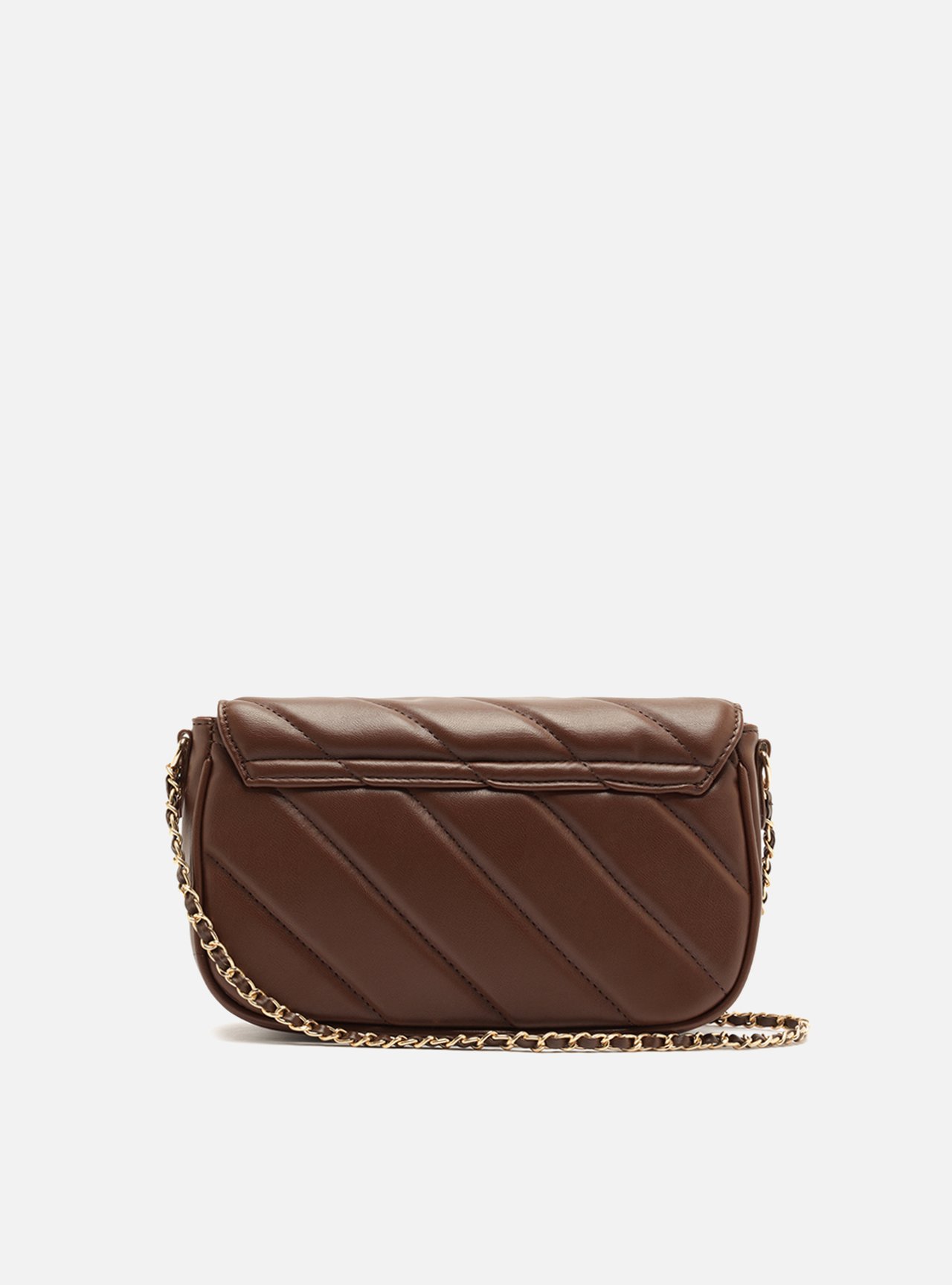 Bolsa Tiracolo Marrom Média Matelassê Corrente — foto 3