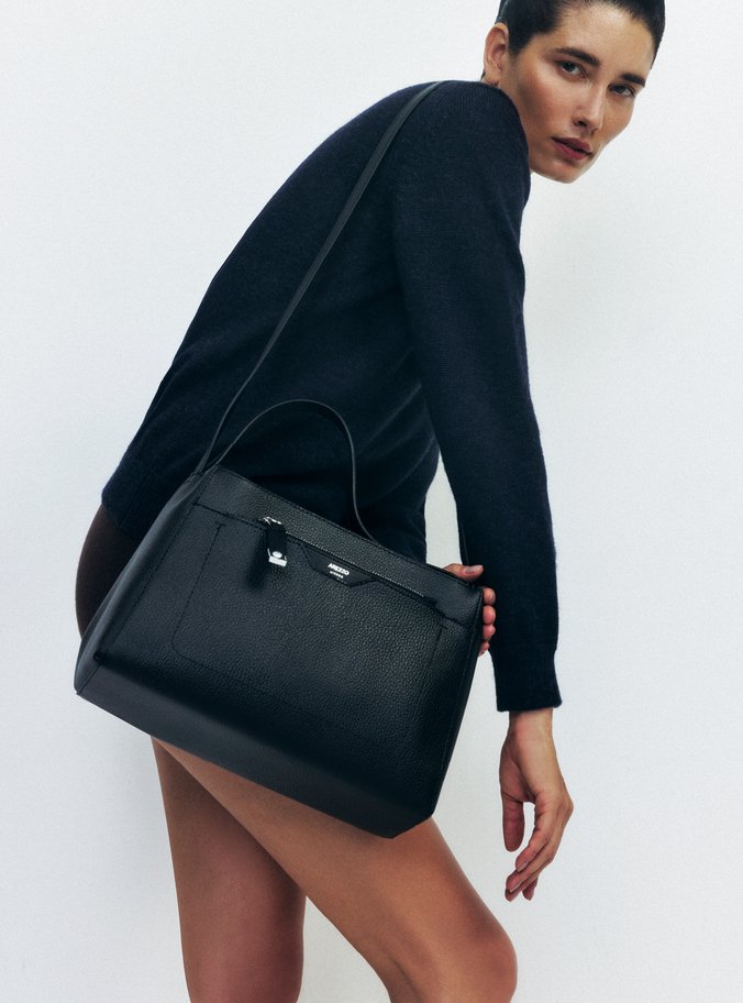 Bolsa Tote Preta Emily Grande 