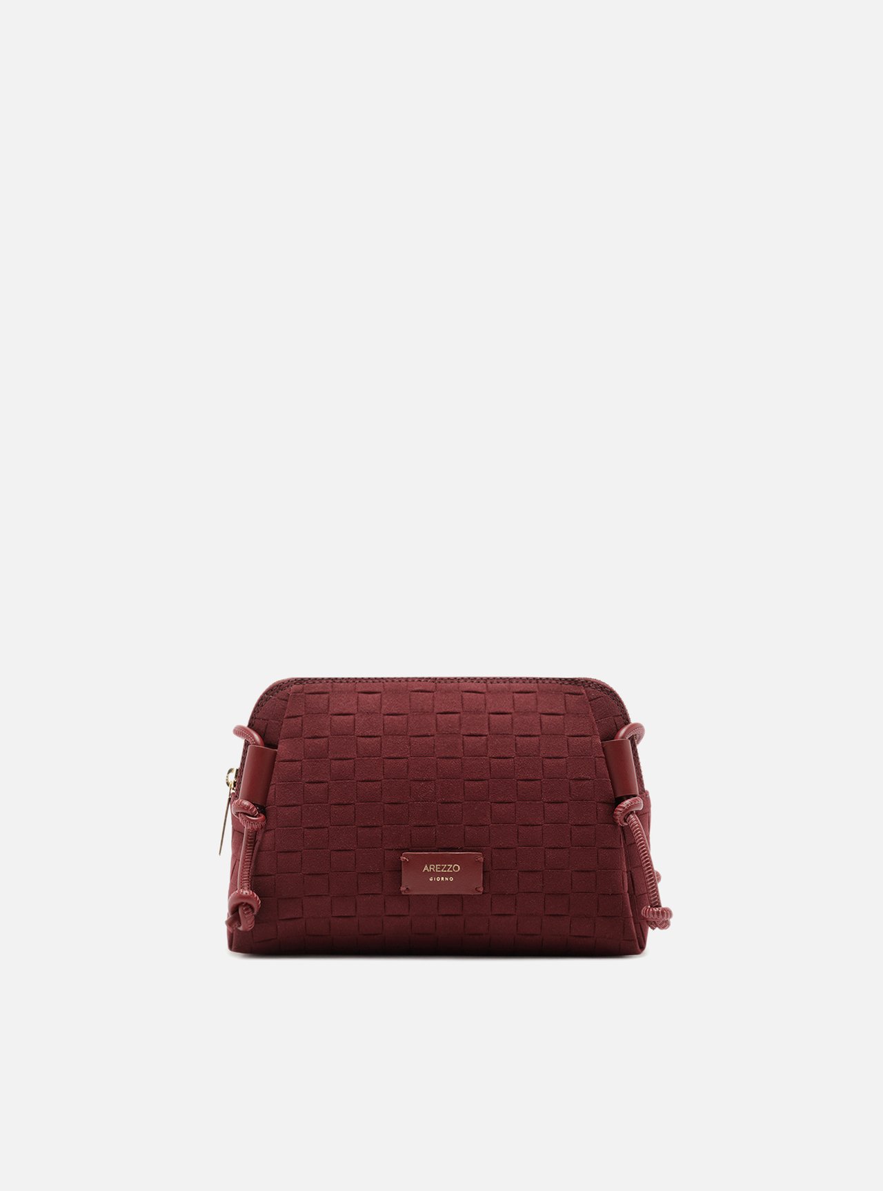 Bolsa Tiracolo Bordô Camurça Tressê Pequena — foto 1