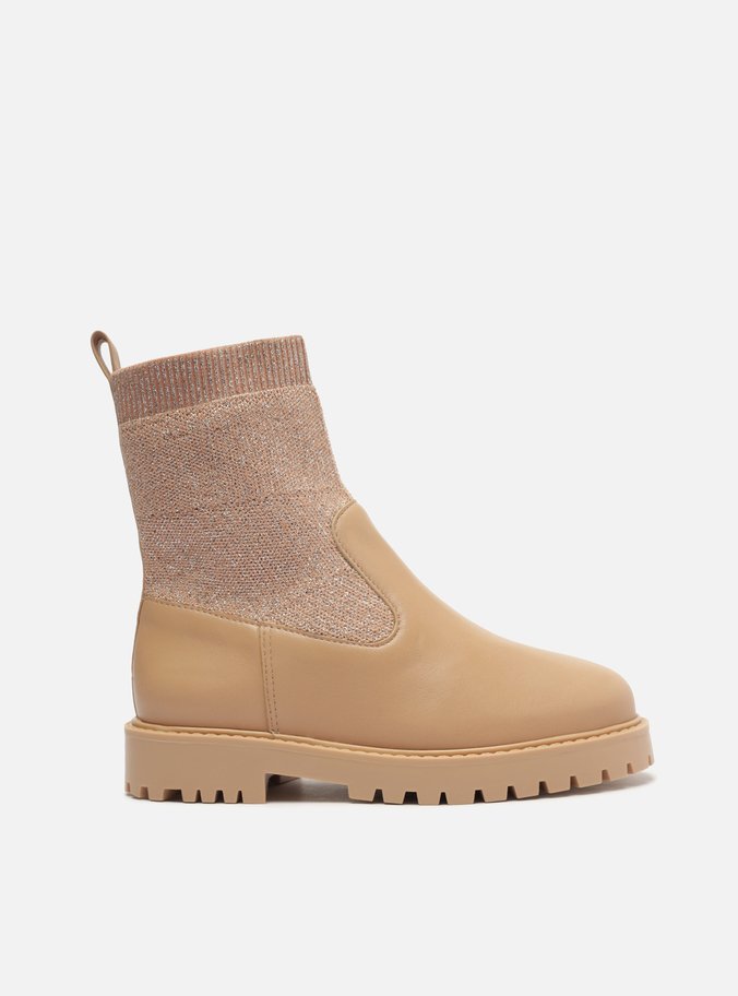 Bota Infantil Nude Cano Médio Knit