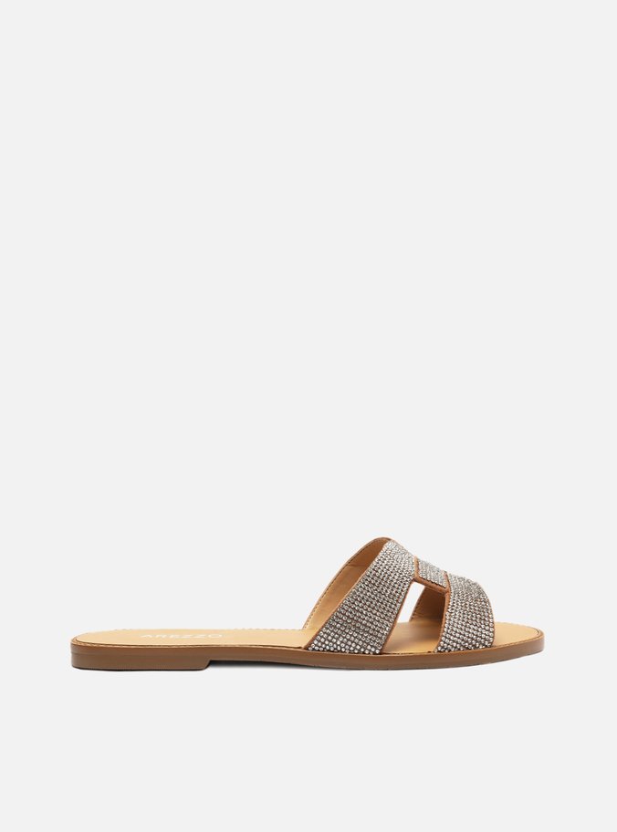 Rasteira Marrom Metalizada Shape H