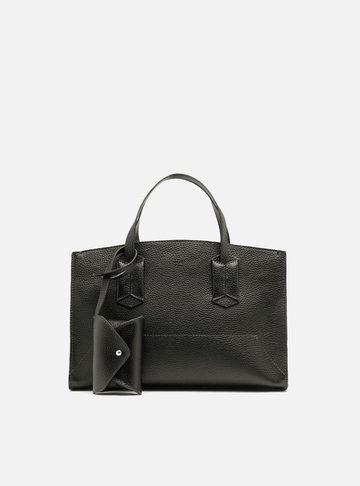 Arezzo — Bolsa Tote Preta Média Bag Charm