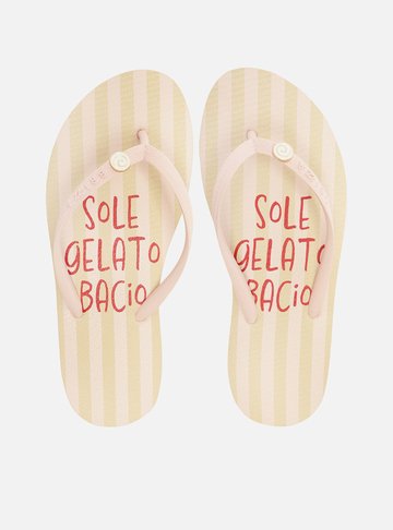 Chinelo de Dedo Rosa Listrado Easy Bacio Di Latte