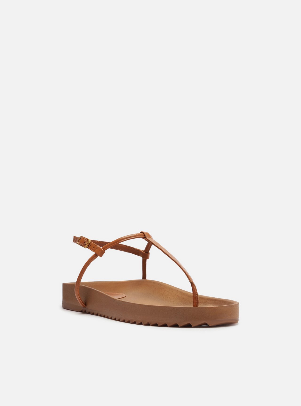 Sandália Papete Marrom Flatform Tiras Slim — foto 2