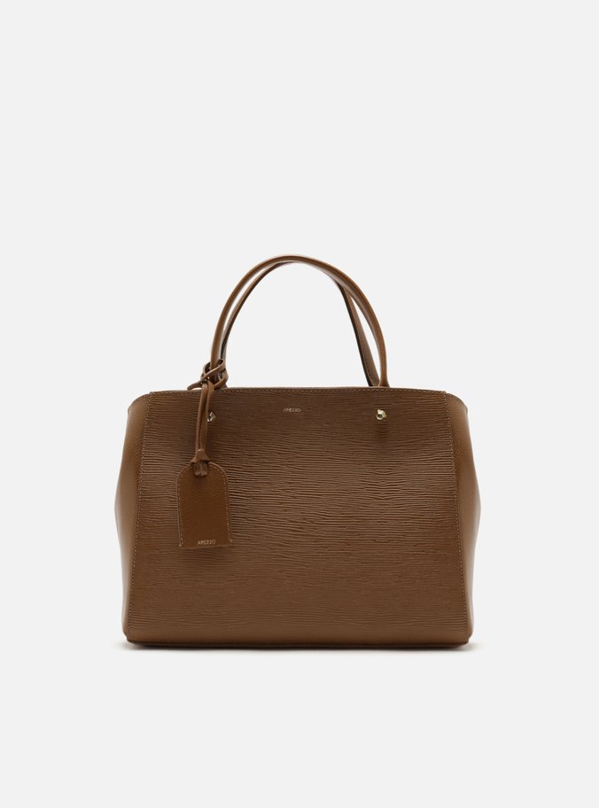 Bolsa Tote Marrom Couro Bella Média