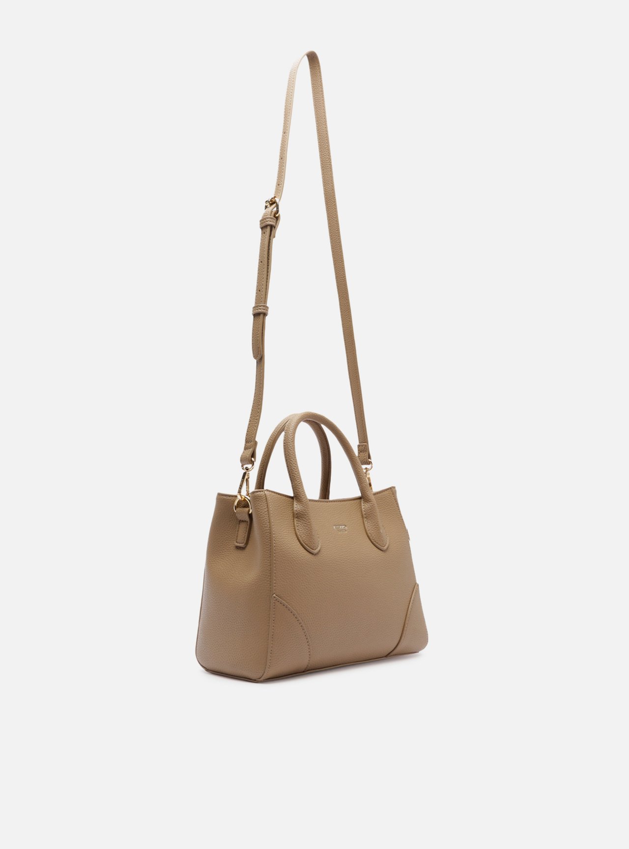 Bolsa Tote Cinza Média Granulada Alça Tiracolo — foto 5