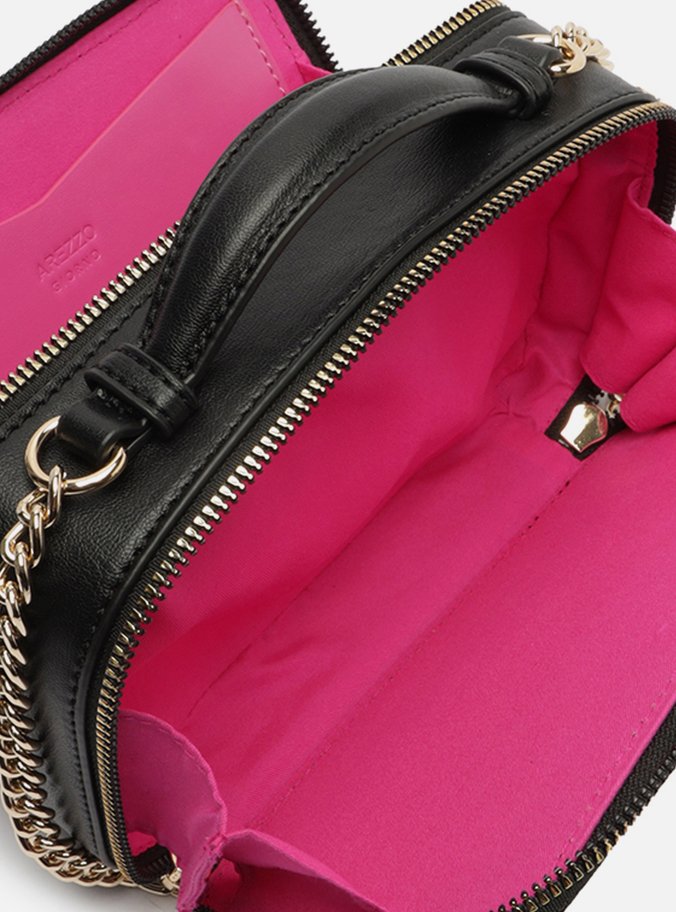 Bolsa Tiracolo Preta Pequena Bolso Duplo