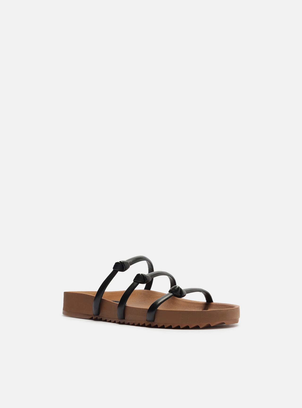 Papete Preta Flatform Tiras Nó — foto 2