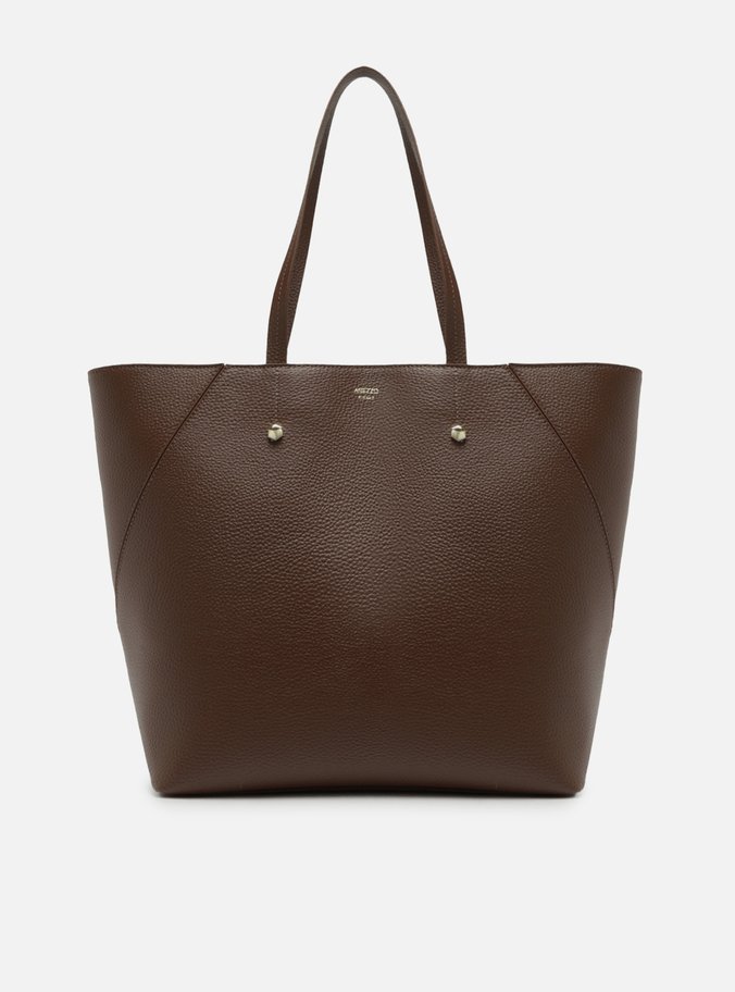 Bolsa Shopping Marrom Grande Rebites