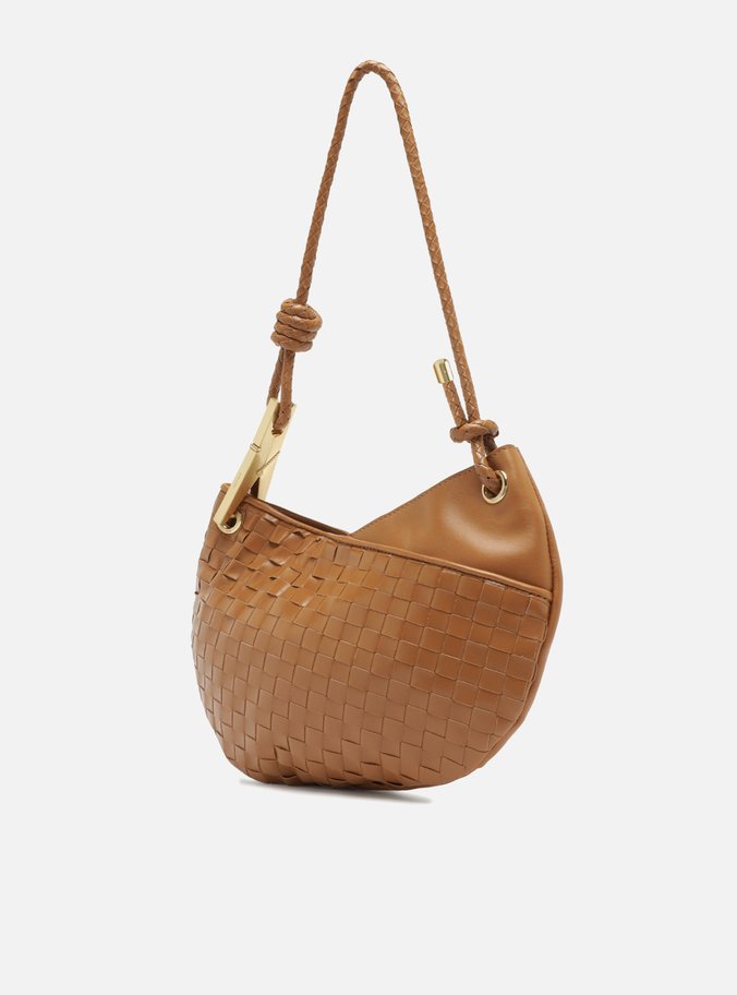 Bolsa Tiracolo Marrom Couro Média Maia Tressê