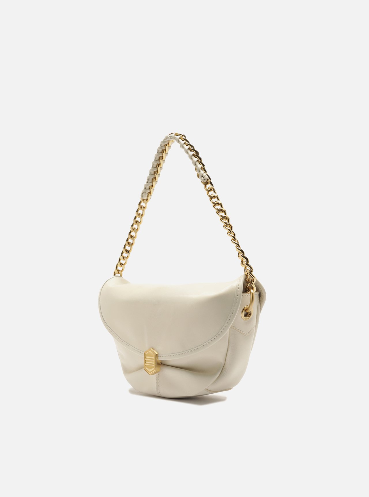 Bolsa Tiracolo Branca Couro Pequena — foto 2