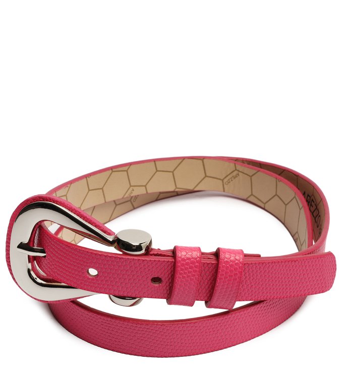 Cinto Rosa Couro Verônica Fivela